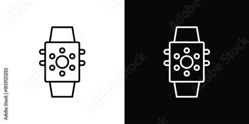 Smartwatch icon. Editable Vector symbols. Set of line icons on white background.