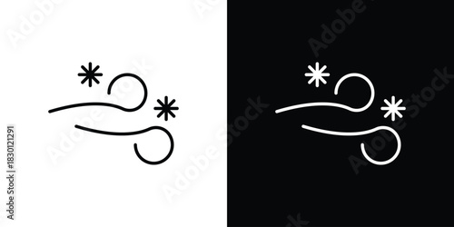 Snow blowing icon. Editable Vector symbols. Set of line icons on white background.