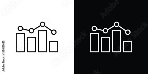 Stats icon. Editable Vector symbols. Set of line icons on white background.