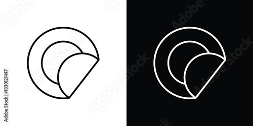 Sticker icon. Editable Vector symbols. Set of line icons on white background.