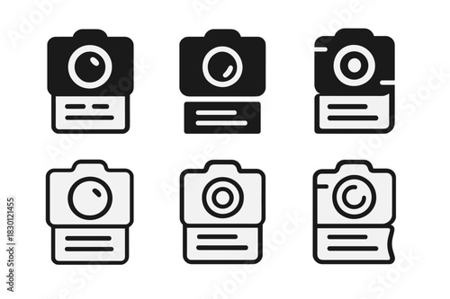Magazine Logo Variations. Magazine photography. Icon set. Set Logo of magazine photography: glossy print camera icon. harmonious logo variations of the same