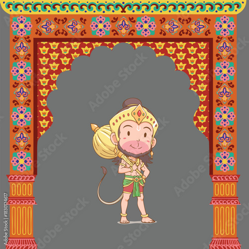 Hanuman Epic Mythology Character Vector Art