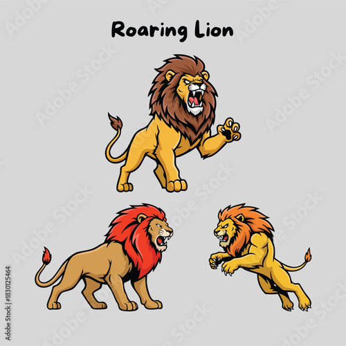 Fierce Roaring Lion Face Graphic Design