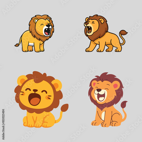 Roaring Lion Head Vector Illustration