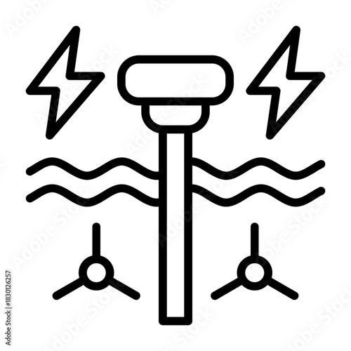 Tidal Power Vector Icon