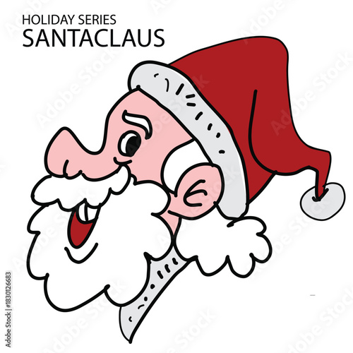 vector illustration of happy santa clause