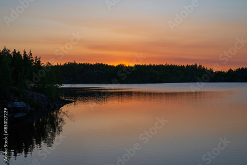 Red and Purple Skies at Twilight in the Norht Woods