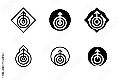 Serendipity Logo Variations. The science of serendipity. Icon set. Set Logo of serendipity: alignment of events. harmonious logo variations of the same