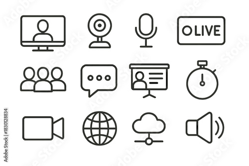 Virtual Event Icons. Healthy boundaries in friendships. Icon set. Set Logo of healthy boundaries in friendships: handshake with space. harmonious