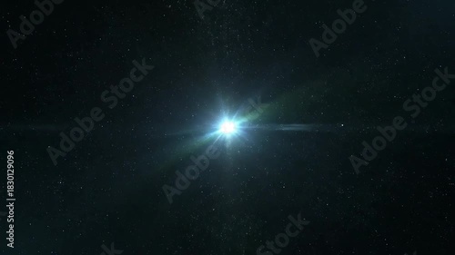 Vast Dark Cosmos Illuminated By A Single Bright Star With Numerous Distant Stars Scattered Across Deep Space