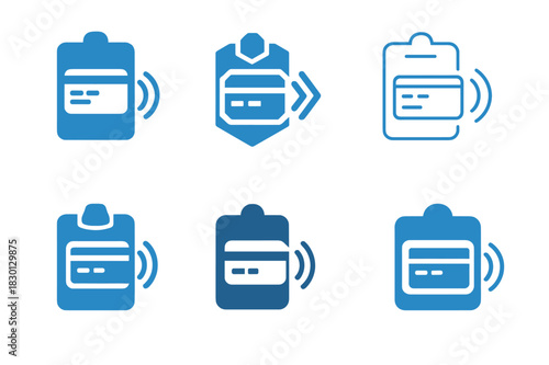 Harmonious Payment Logos. Cashless payment setup. Icon set. Set Logo of cashless payment: online banking symbol. harmonious logo variations of the same