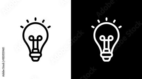 Lightbulb With Icon Set Design