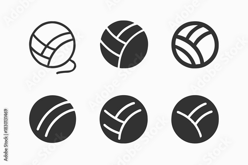 Pet Logo Collection. Pets. Icon set. Set Logo of Pets: Cat Toy Ball. harmonious logo variations of the same emblematic concept, each with different artistic