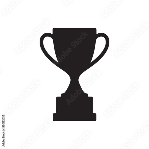 Black trophy icon symbol of victory and success in competition achievement and recognition of hard work and dedication