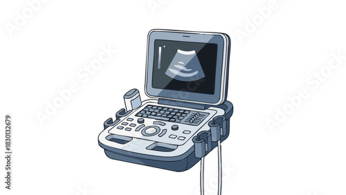 Portable ultrasound machine in modern design for medical use  