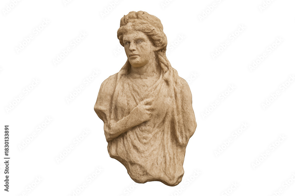 Fototapeta premium Ancient greek female bust sculpture with transparent background