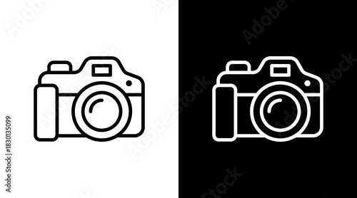 Camera With Icon Set Design