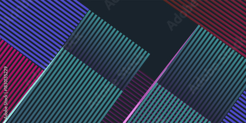 Abstract 3d futuristic line light background with 3d overlap layers. Vector abstract graphic design banner pattern presentation background wallpaper web template.