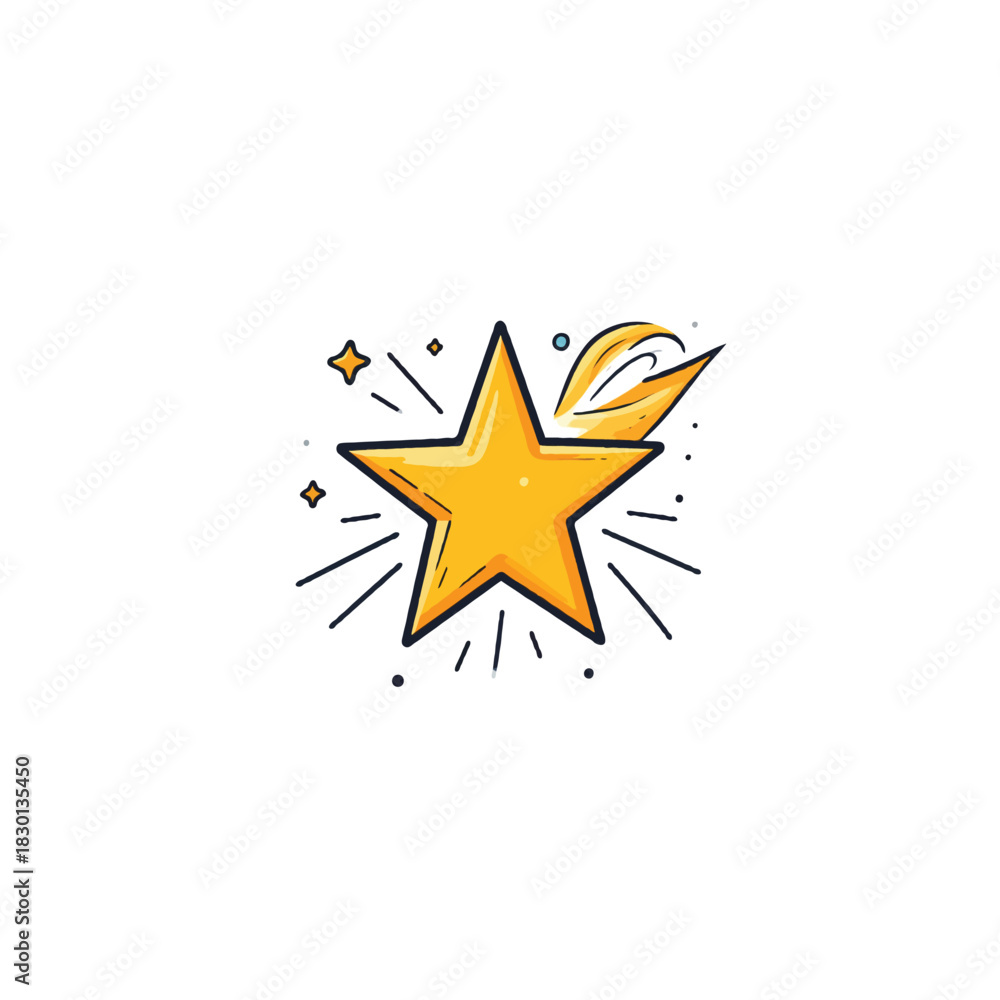 Obraz premium A gleaming celestial body hurtling through the cosmos, leaving a blazing trail that evokes