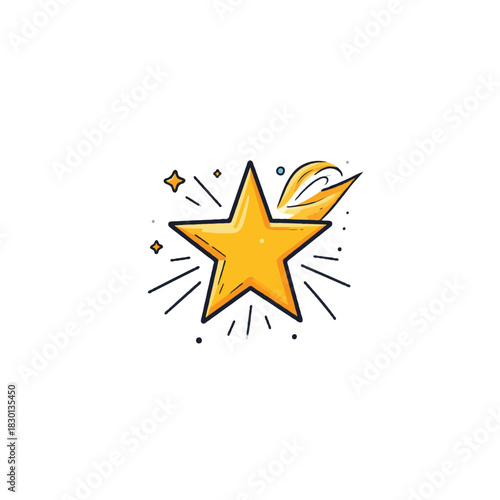 A gleaming celestial body hurtling through the cosmos, leaving a blazing trail that evokes