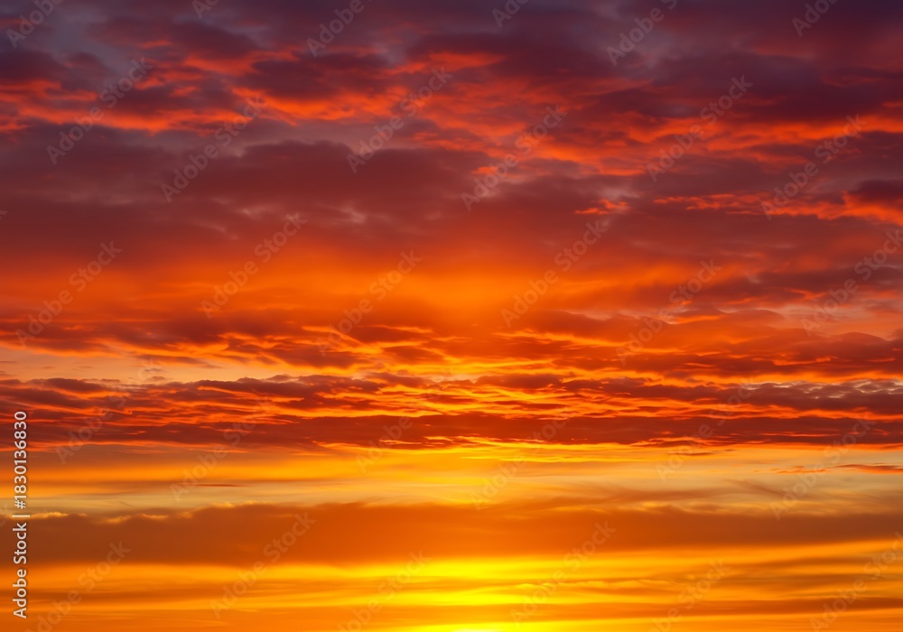 Fototapeta premium Vibrant sunset with fiery colors painting the sky in stunning detail
