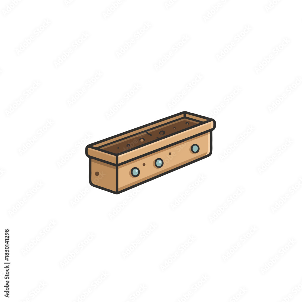 Obraz premium Minimalist illustration of a brown container suitable for planting or storage showcasing