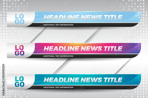 Lower third with variation color for television and channel banner design