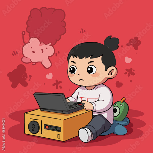 boy with laptop