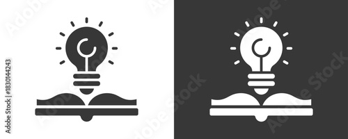 Knowledge Icon Set Vector Collection Isolated In Black And White