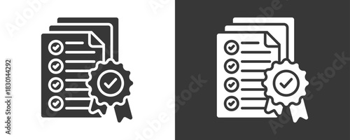 Accreditation Icon Set Vector Collection Isolated In Black And White