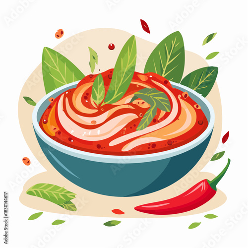 vector illustration of asia foods