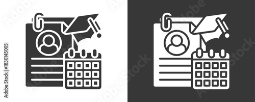 Curriculum Icon Set Vector Collection Isolated In Black And White