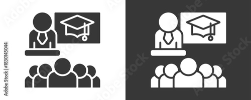 Dean Icon Set Vector Collection Isolated In Black And White