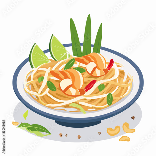 vector illustration of asia foods