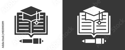 Education Icon Set Vector Collection Isolated In Black And White