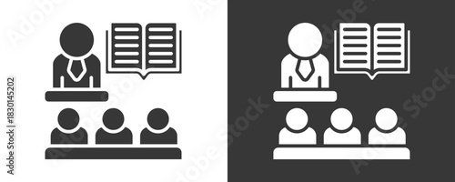 Teacher Icon Set Vector Collection Isolated In Black And White