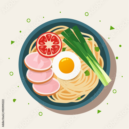 vector illustration of asia foods