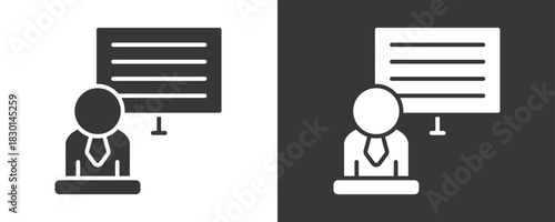 Lecturer Icon Set Vector Collection Isolated In Black And White