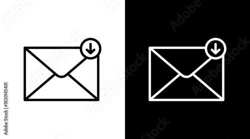 Inbox With Icon Set Design