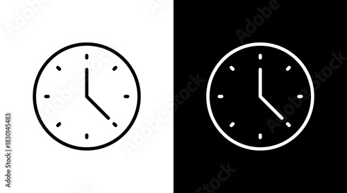 Clock With Icon Set Design