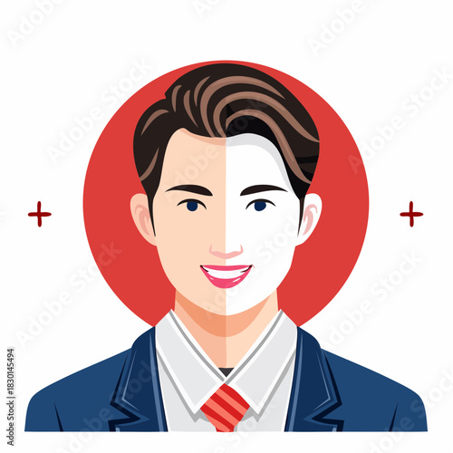 business man with a red tie