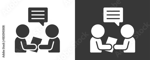 Interview Icon Set Vector Collection Isolated In Black And White