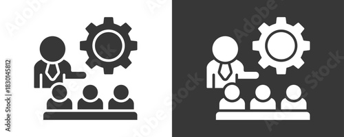 Briefing Icon Set Vector Collection Isolated In Black And White
