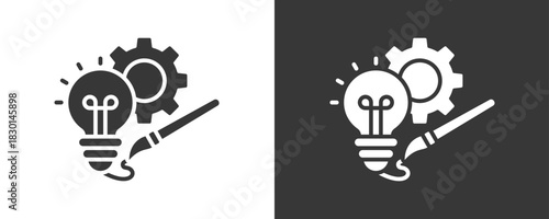 Creativity Icon Set Vector Collection Isolated In Black And White