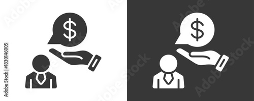 Compensation Icon Set Vector Collection Isolated In Black And White