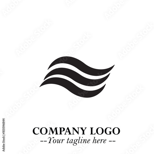 Wallpaper Mural Elegant Black Wave Logo Symbol on a Clean White Background for Modern Minimalist Branding Design Art Torontodigital.ca