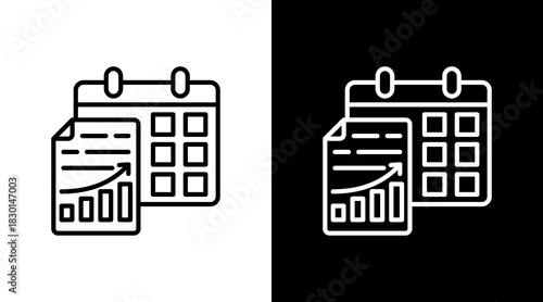 Calendar With Icon Set Design