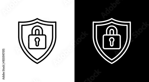 Shield Security With Icon Set Design