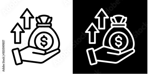 Base Salary  Icon Set White Style Collection