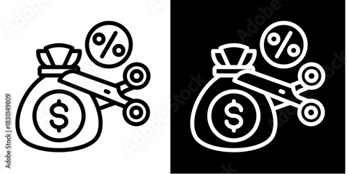 Tax Deduction  Icon Set White Style Collection